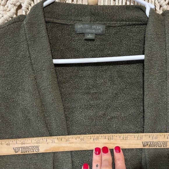 Barefoot Dreams Green Cardigan Sweater Soft Knit Open Front - Picture 3 of 5